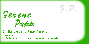 ferenc papp business card